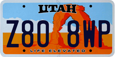 UT license plate Z808WP
