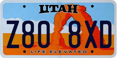 UT license plate Z808XD