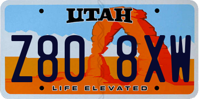 UT license plate Z808XW