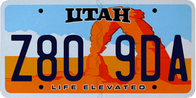UT license plate Z809DA