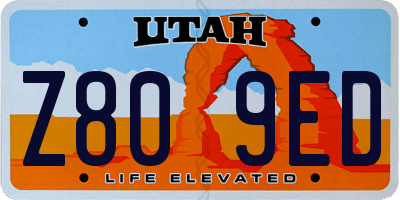UT license plate Z809ED