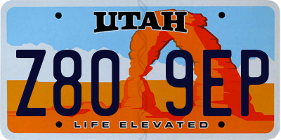 UT license plate Z809EP