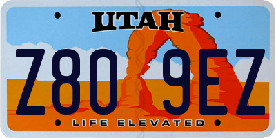 UT license plate Z809EZ