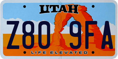 UT license plate Z809FA