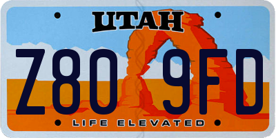UT license plate Z809FD