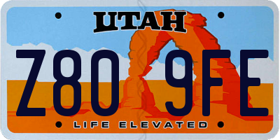 UT license plate Z809FE