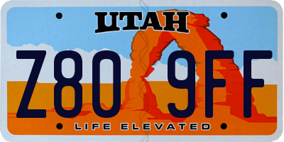UT license plate Z809FF