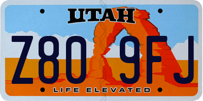 UT license plate Z809FJ