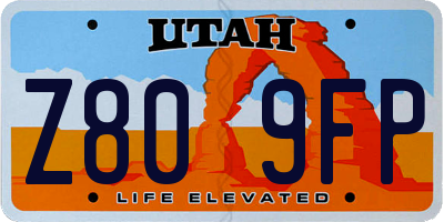 UT license plate Z809FP