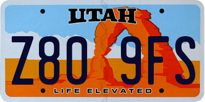 UT license plate Z809FS