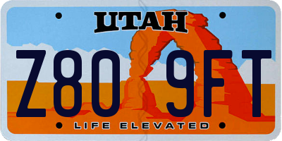 UT license plate Z809FT