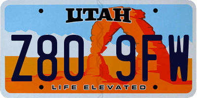 UT license plate Z809FW