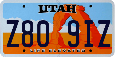 UT license plate Z809IZ