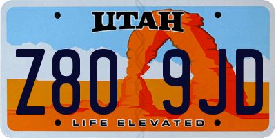 UT license plate Z809JD