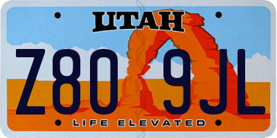 UT license plate Z809JL
