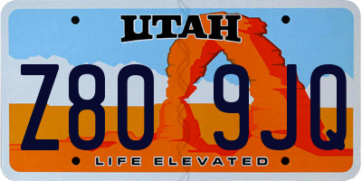 UT license plate Z809JQ