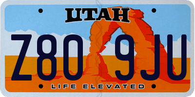 UT license plate Z809JU