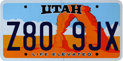 UT license plate Z809JX