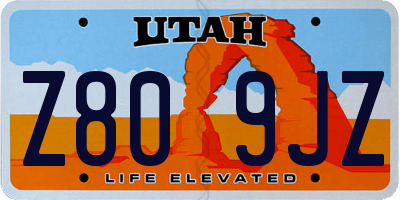 UT license plate Z809JZ