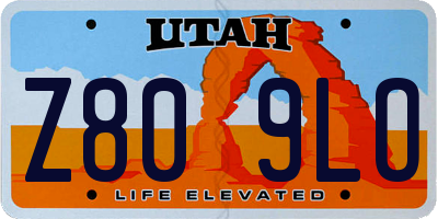 UT license plate Z809LO