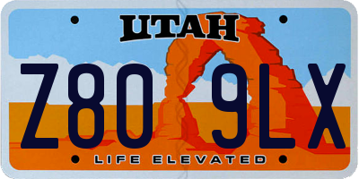 UT license plate Z809LX