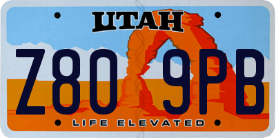 UT license plate Z809PB