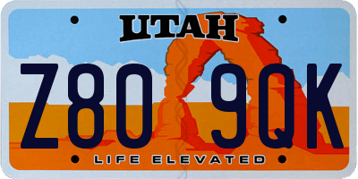 UT license plate Z809QK