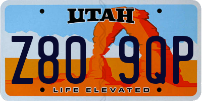 UT license plate Z809QP