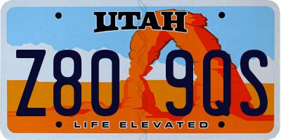 UT license plate Z809QS