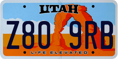 UT license plate Z809RB