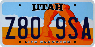 UT license plate Z809SA