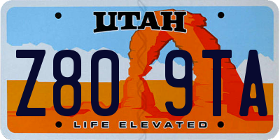 UT license plate Z809TA