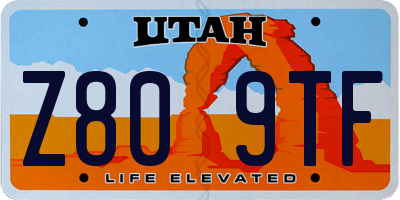UT license plate Z809TF