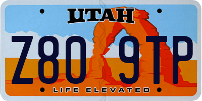 UT license plate Z809TP