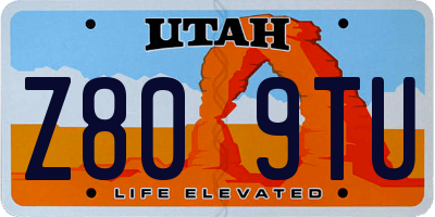 UT license plate Z809TU