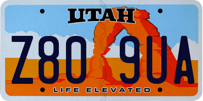 UT license plate Z809UA