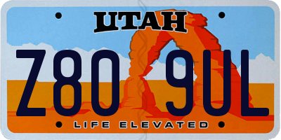 UT license plate Z809UL
