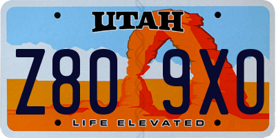 UT license plate Z809XO