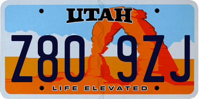UT license plate Z809ZJ