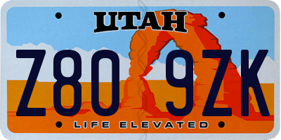 UT license plate Z809ZK