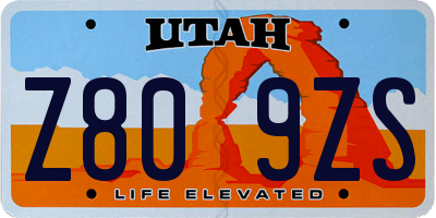 UT license plate Z809ZS