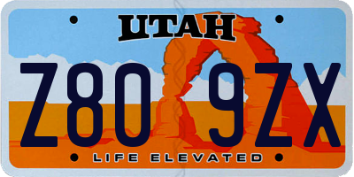 UT license plate Z809ZX