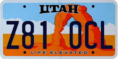 UT license plate Z810CL