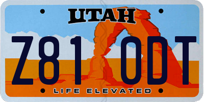 UT license plate Z810DT