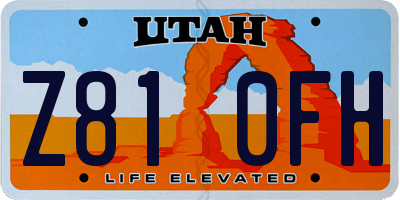 UT license plate Z810FH