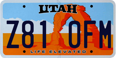 UT license plate Z810FM