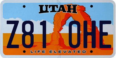 UT license plate Z810HE
