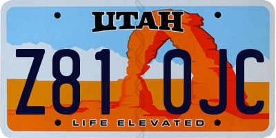 UT license plate Z810JC