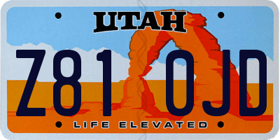 UT license plate Z810JD