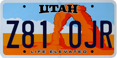 UT license plate Z810JR
